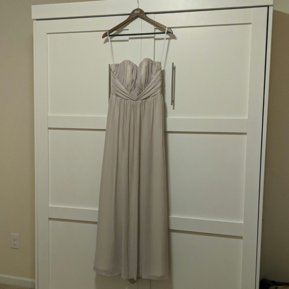 Strapless Nude Chiffon Dress